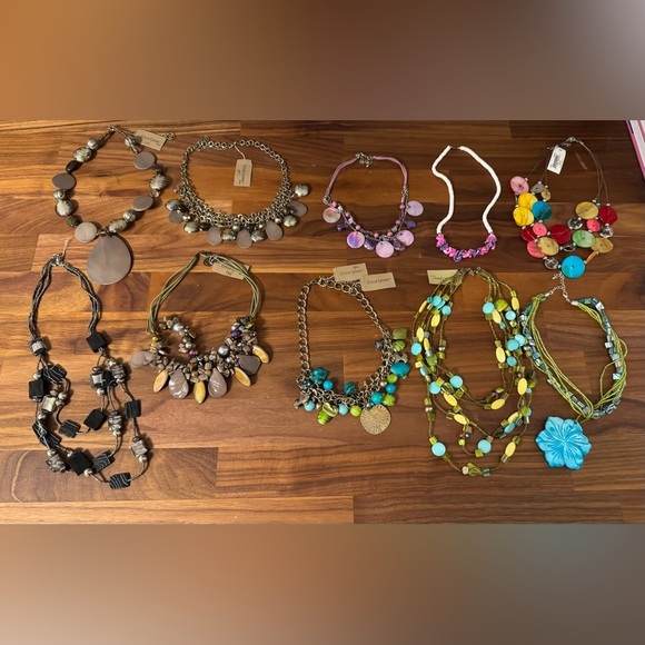 Shell & Glass Necklace Bundle (10) B1 - Picture 1 of 11